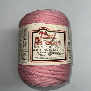 Vintage Twisted Persian Cord Macramé Craft Cord 6mm 100 yards 300 ft Pink